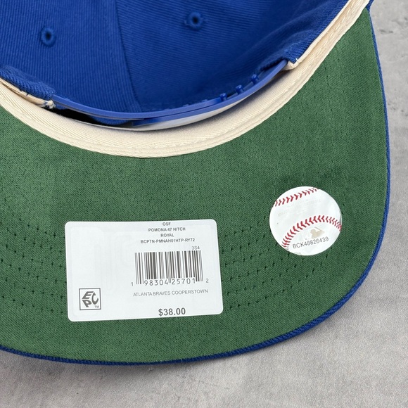Atlanta Braves 47' Royal Cooperstown Pomona Snapback  Hat Cap OSFA Blue New - Picture 3 of 3